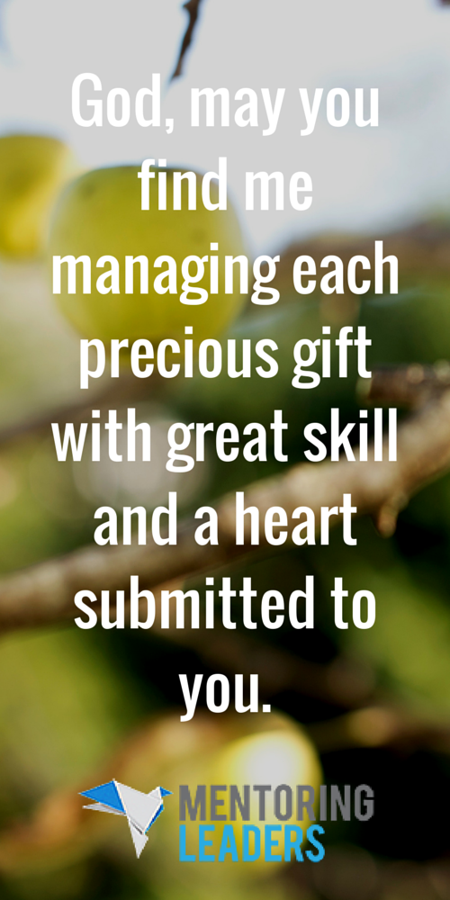 Mentoring Leaders - God, may you find me managing